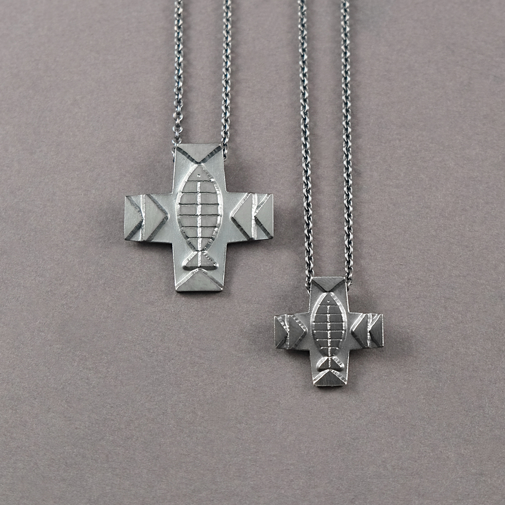 Fisch-Kreuz mit Dreiecken