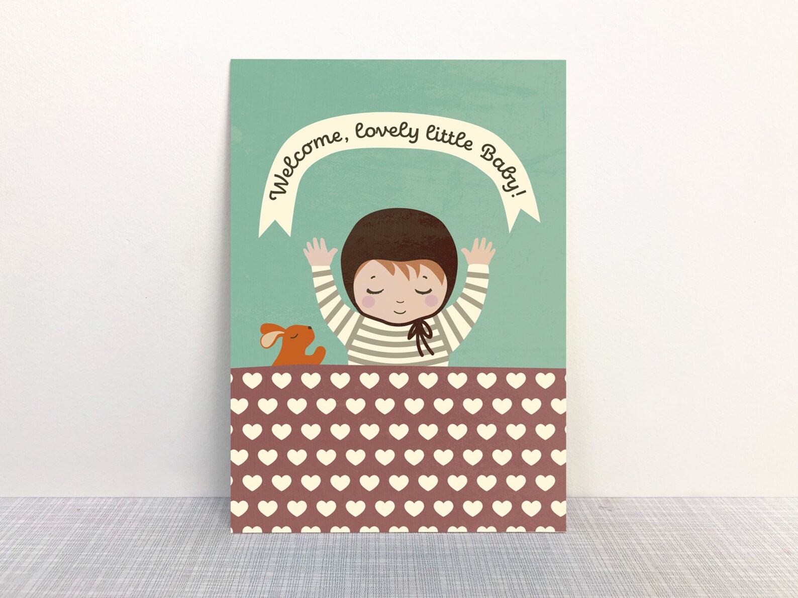 Monimari Postkarte Welcome Lovely Little Baby - Mint
